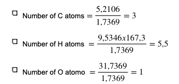 Bioprofe | Exercises of Physics, Chemistry and Mathematics | Chemistry exercices | Empirical and molecular formula